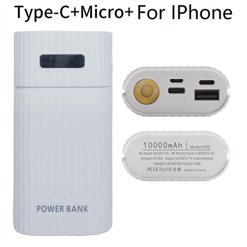 18650/21700 Battery Charger Case Free Welding Power Bank Charging Cover Kit DIY - Photo 14 sur 22