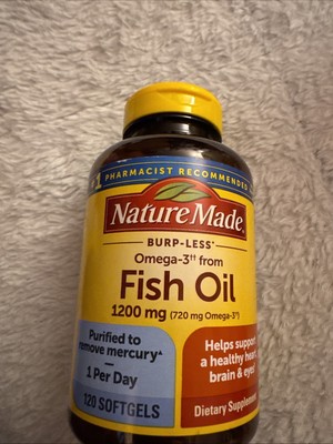 Nature Made Fish Oil 1200 Mg ~ 120 Soft Gels ~ EXP 06/2026
