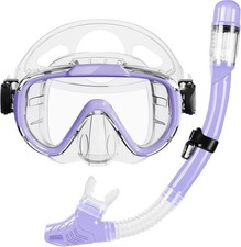 Snorkel Set, Dry Top Snorkeling Gear for , Panoramic Anti-Leak and Anti-Fog T...
