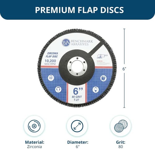 6" x 7/8" Premium Alta Densità Jumbo Zirconia Tipo 27 Flap Dischi per Angolo Gr... - Foto 5 di 6