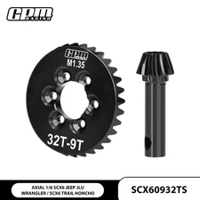 GPM Chrome Front/Rear High Speed Diff Gear set for AXIAL 1/6 SCX6 9T/32T/M1.35 