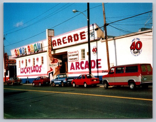 Seaside Heights NJ~Lucky Leo’s Arcade 40th~c1994 Jersey Shore Boardwalk Postcard