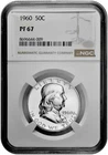 1960 50C Proof Silver Franklin Half Dollar NGC Graded PF 67