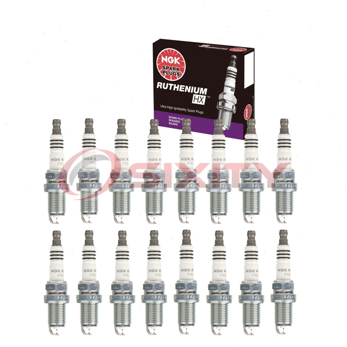 16 pcs NGK Ruthenium HX Spark Plugs for 2001-2002 Mercedes-Benz S55 AMG 5.5L ne