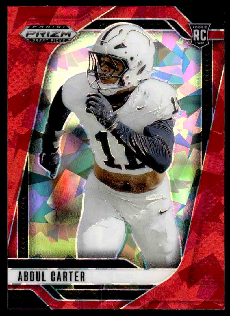Abdul Carter Rookie RC #102 2025 Panini Prizm Draft Picks Red Ice Penn State