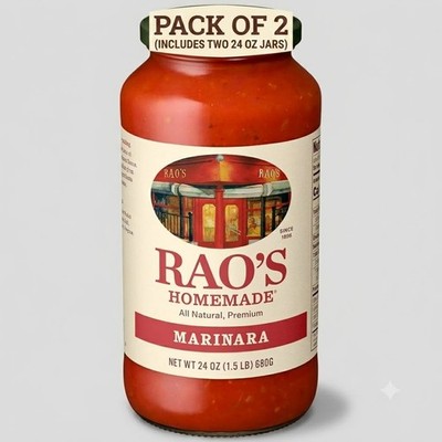 Rao's Homemade Marinara Sauce 24 oz Pack of 2 Keto Friendly Pasta Sauce