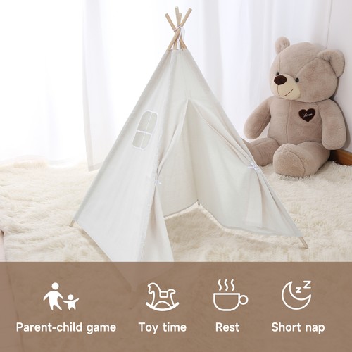 Kids Teepee Tent Indoor Outdoor Playhouse with Breathable Design Children Gift - Picture 8 of 36