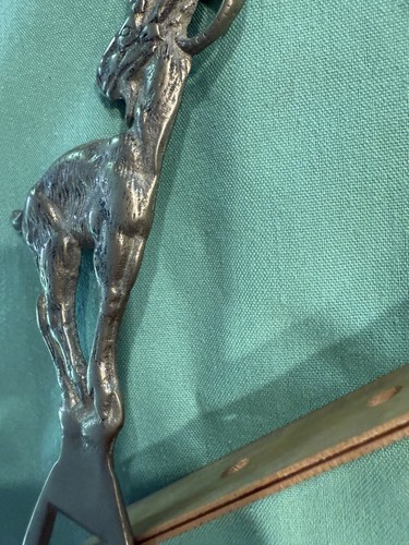 Vintage schwerer Messing großes Horn Schaf Widder Steinbock Flaschenöffner 5 5/8" - Bild 10 von 15