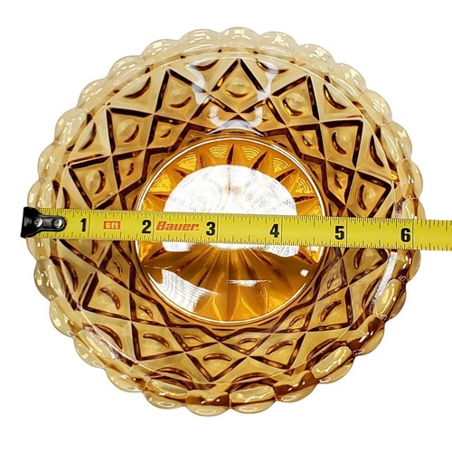 Viking Amber Glass Round Butter Dish Decorative Collectible Vtg Tableware - Picture 3 of 11