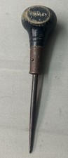 Vintage STANLEY HURWOOD No. 7A Wood Handle Awl Hole Starter Hand Tool Made USA