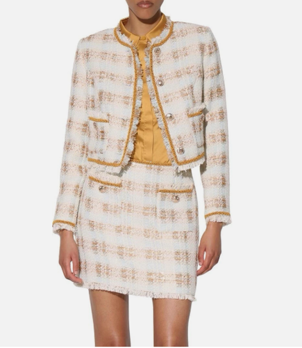 Walter Baker Suit Annabell Crop Tweed Jacket Sz L Ada Skirt Sz 8 NWT - Picture 2 of 10