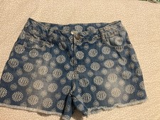 Cherokee Cut Off Raw Jean Shorts Girls Size XL 14/16 Blue Medium Wash Denim