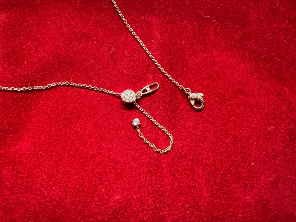 Collar NADRI oro rosa pequeño pera centro circonita cúbica Bolo Foto 4 de 4