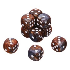 10Pcs 6 Sided Colored Standard Dice, Acrylic D6 Game Dice, Gray/Orange, White