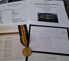 WW1 Victory Medal Pte Burgess, 11th Sussex Regiment, KIA, Hitchin Man