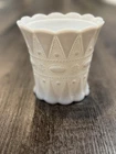 Vintage Milk Glass Daisy & Button Footed Toothpick Holder Opalescent