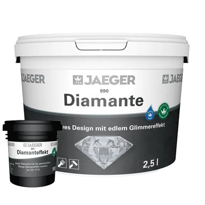 (73,00 /L) Jaeger DIAMANTE 990 dekorative Wandfarbe mit edlem Glitzereffekt