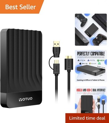 Ultra-Fast 500GB Portable Hard Drive - Seamless Compatibility for All Devices