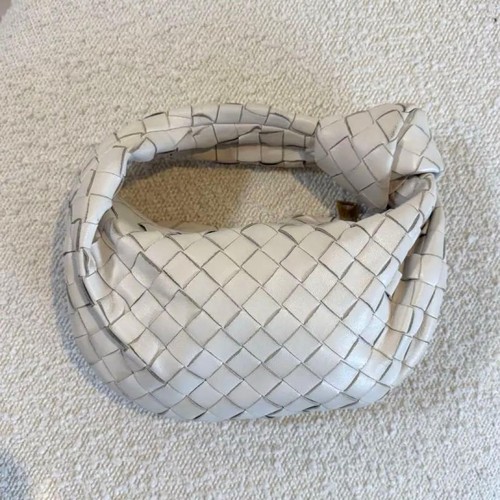 BOTTEGA VENETA Intrecciato Jodie Mini Handbag White Leather Used