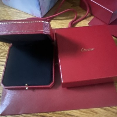 Authentic Cartier Necklace Box Case Jewelry Box 4.75 *4.75 *1.75 