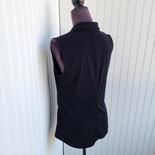 Adrianna Papell Button Down ärmelloses Hemd Bluse schwarz Stretch Gr. M - Bild 9 von 11
