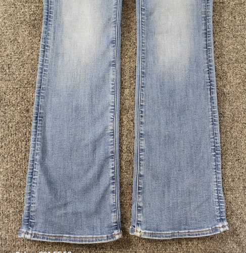 American Eagle Kick Boot Denim Jeans Womans 4/27x31 Mid Rise Whiskering Stretch - Picture 3 of 15