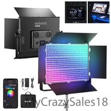 NEEWER 150W RGB LED Panel Video Light Kit with Barn Doors