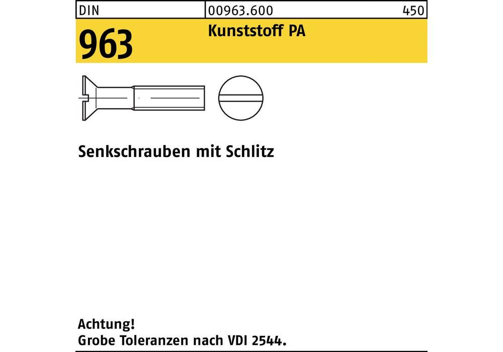 Reyher Senkschraube DIN 963 Schlitz M 4 x 10 Полиамид