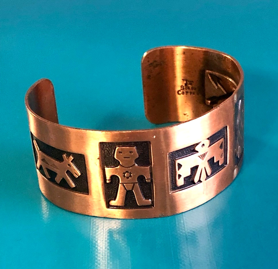 VTG Solid Copper CUFF BRACELET 2.25"Southwest Nat… - image 1