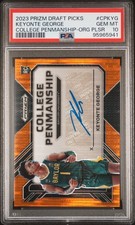 2023 PANINI PRIZM DRAFT PICKS COLLEGE PENMANSHIP KEYONTE GEORGE 9/49 PSA 10