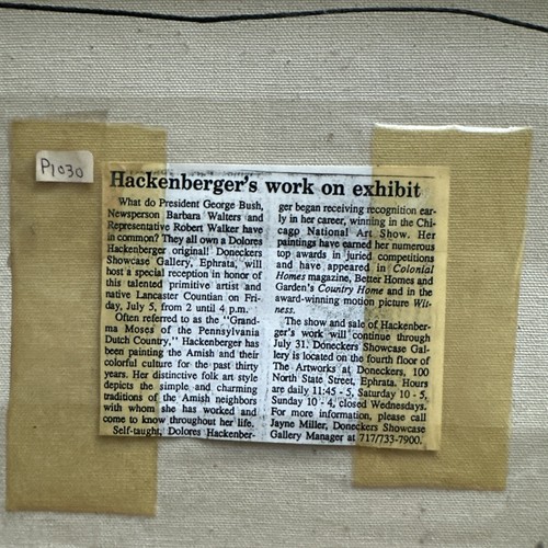 Dolores Hackenberger orig dipinto olio su tela legno incorniciato Amish asta - Foto 17 di 17