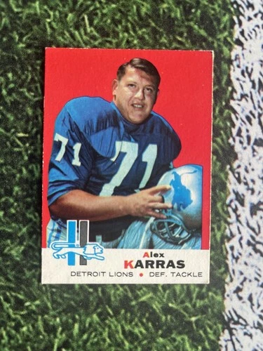 1969 Topps Football Alex Karras #123 Detroit Lions EX Low Shipping