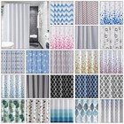 Waterproof Polyester Bathroom Shower Curtain Digital Printed Fabric With 12 Hook