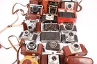 Różne aparaty vintage, w tym Kodak i Agfa itp., Niesprawdzane mieszanka