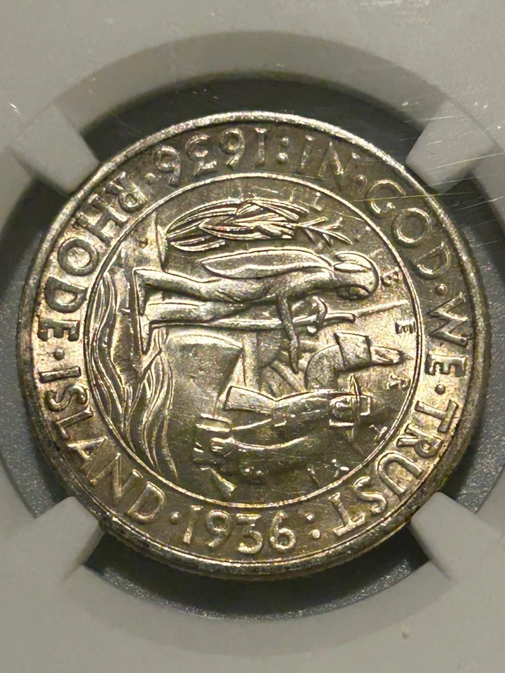 1936 D Rhode Island Silver Half Dollar NGC MS64 - Image 4 of 4