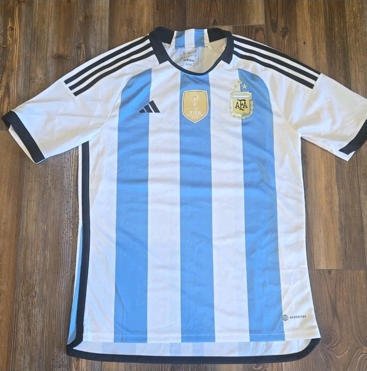Adidas Argentina Fifa 2022 World Champions Jersey Size 15-16Y Sewn Authentic Tag