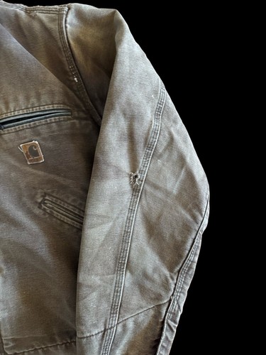 Vintage Carhartt Faded & Distressed J97 Dark Brown Detroit Jacket L - Bild 2 von 10