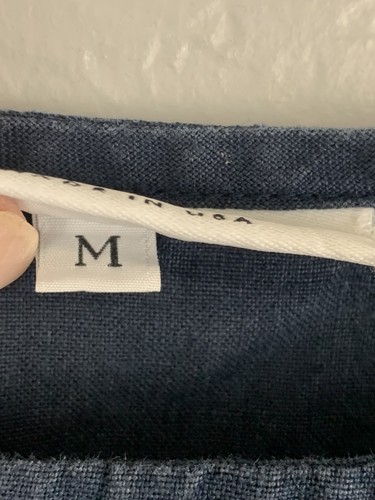 Bryn Walker Kleid Damen mittelblau Leinen Kurzarm Made in USA minimalistisch - Bild 4 von 6