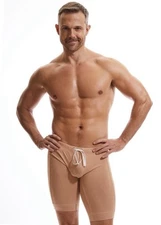 N2N Bodywear Men's Size L Tan LR23 Locker Room Drawstring Compression Gym Shorts