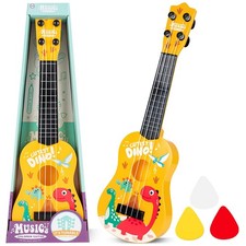 Mini Guitar 17 Inch Kid Guitars Toddler Ukulele 4 Strings Mini, Yellow
