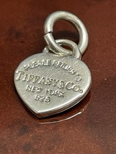 Tiffany  Co. Please Return to. Heart 925 Sterling Silver Pendant 12mm