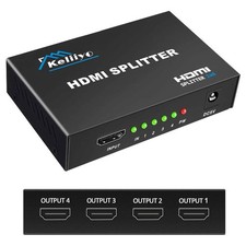 4K HDMI Splitter 1 in 4 Out Mirror Only   HDMI 1.4 4K 30Hz, Powered HDMI Di...