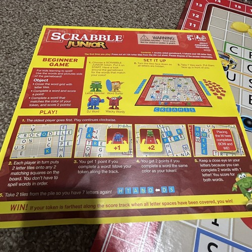 2016 Hasbro Gaming ~ SCRABBLE JUNIOR ~ Table Top Board Game ~ Complete - Picture 2 of 11