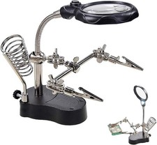 3.5X12X Helping Hands Soldering Station with LED Light Alligator Clips - Magni