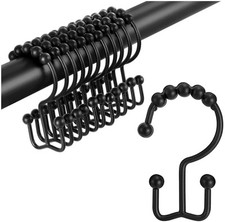 Oil Rubbed Bronze Metal Double Glide Shower Curtain Hooks