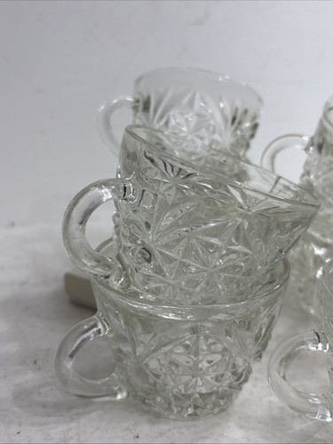 Vintage L.E. Juego de 12 ponches transparentes Smith Glass PINAPPLE EC - Imagen 4 de 9