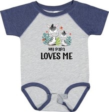 Inktastic Zebra My Papa Loves Me Baby Bodysuit Grandpa Grandchild Grandfather