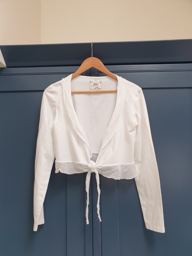 Mistral weiße Sommer Cropped Strickjacke Größe 14