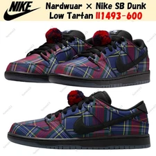 Nardwuar × Nike SB Dunk Low Tartan II1493-600 Men's Size
