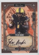 2022 5 Card Draw Rainbow Holo Foil - Orange /5 Tyler Badie Rookie Auto RC 2u3. rookie card picture